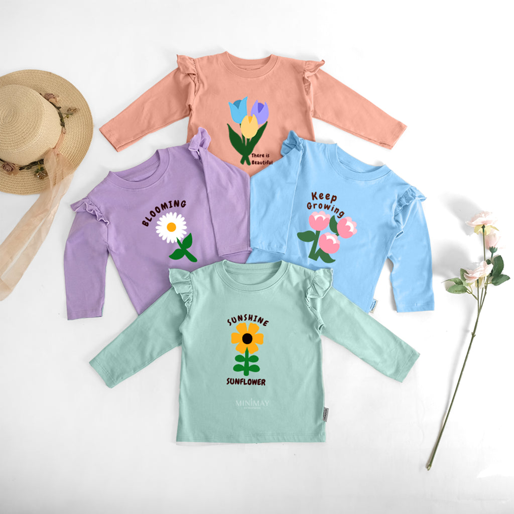 MINIMAY Kaos Lengan Panjang Bunga