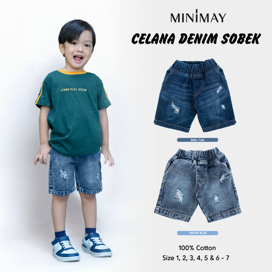 MINIMAY Celana Short Denim Sobek