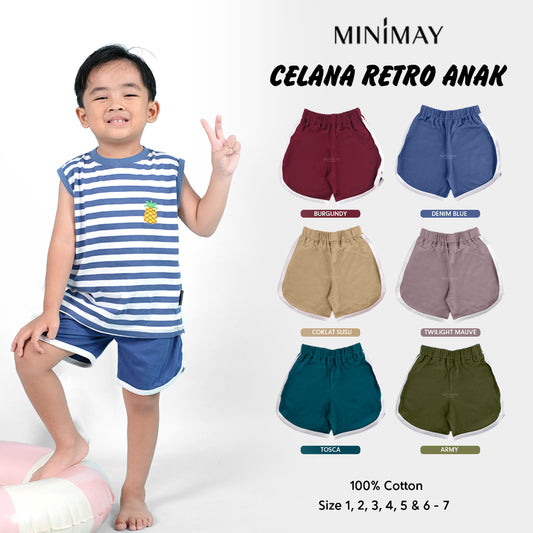 MINIMAY Celana Retro Anak White Line Retro
