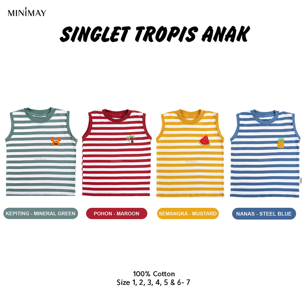 Kaos Striped Tropis