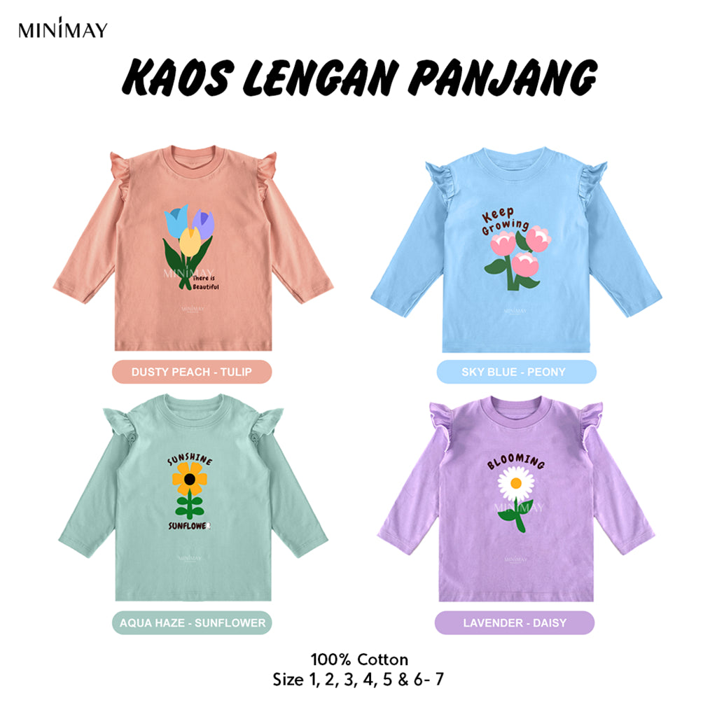 MINIMAY Kaos Lengan Panjang Bunga