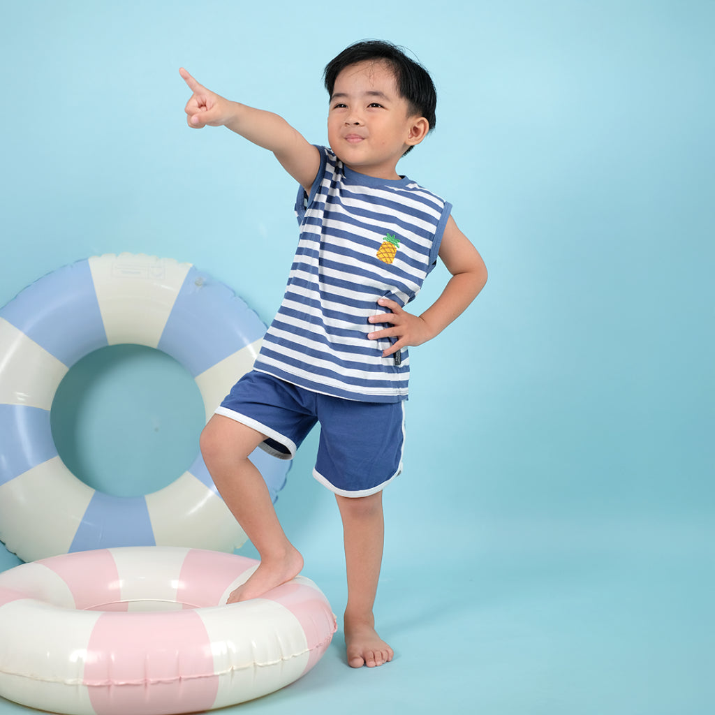 MINIMAY Celana Retro Anak White Line Retro