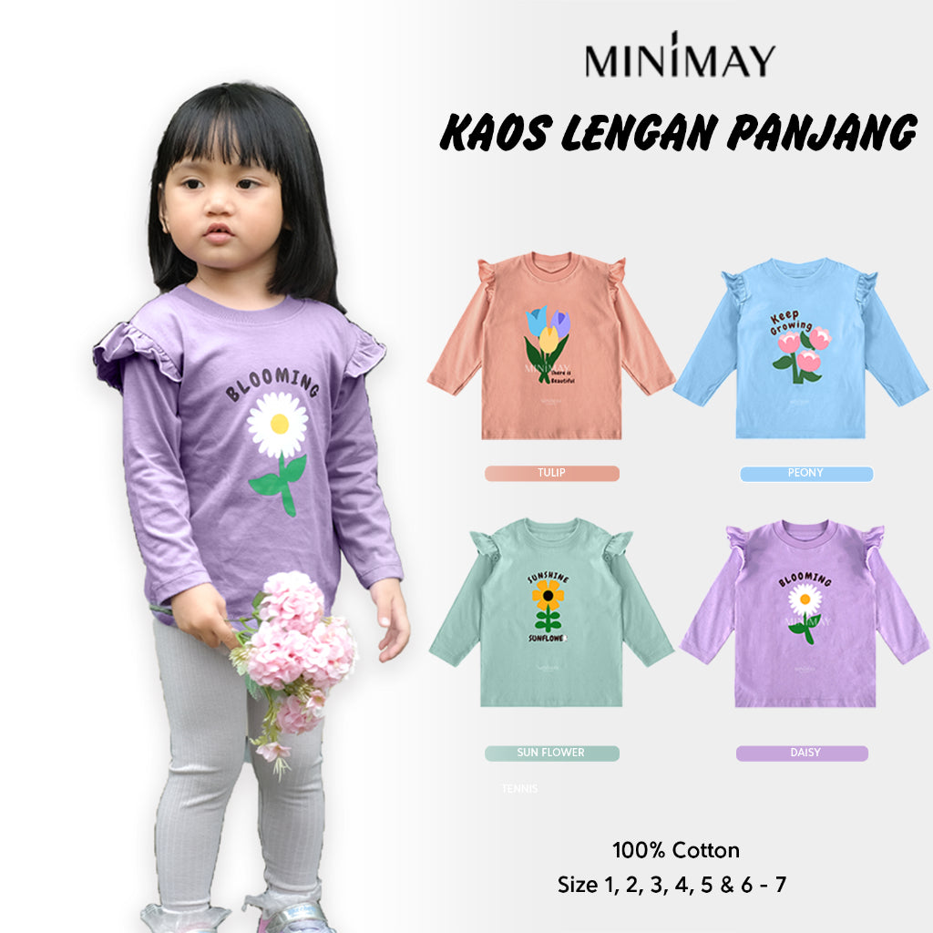 MINIMAY Kaos Lengan Panjang Bunga