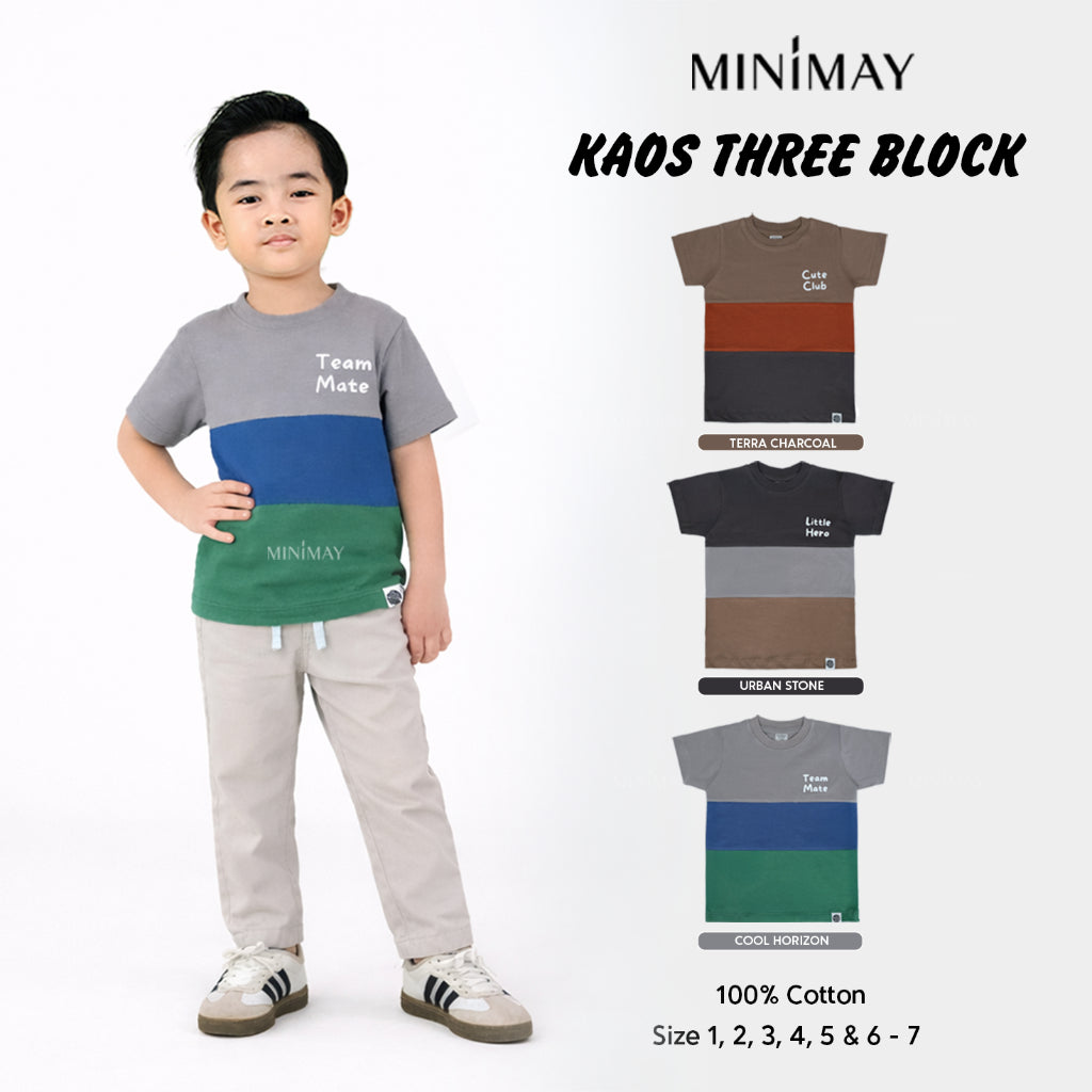 MINIMAY Kaos Anak Three Block TBV02